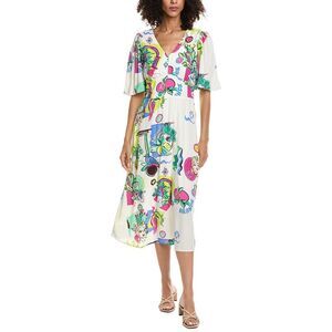 Pom Amsterdam Womens  Midi Dress, White